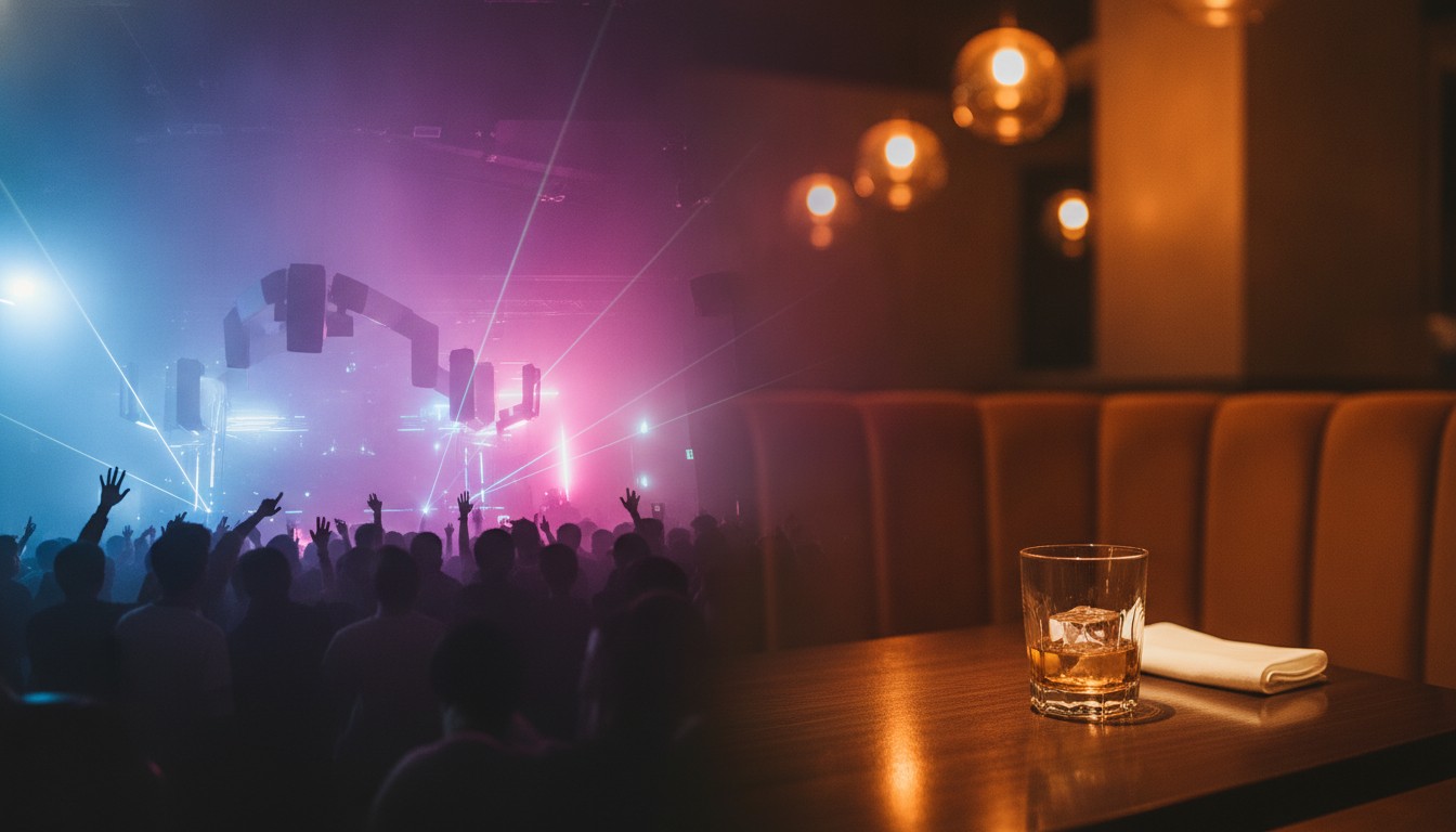 新宿の夜、どっちを選ぶ?大型EDMクラブ vs 少人数の高級ラウンジ